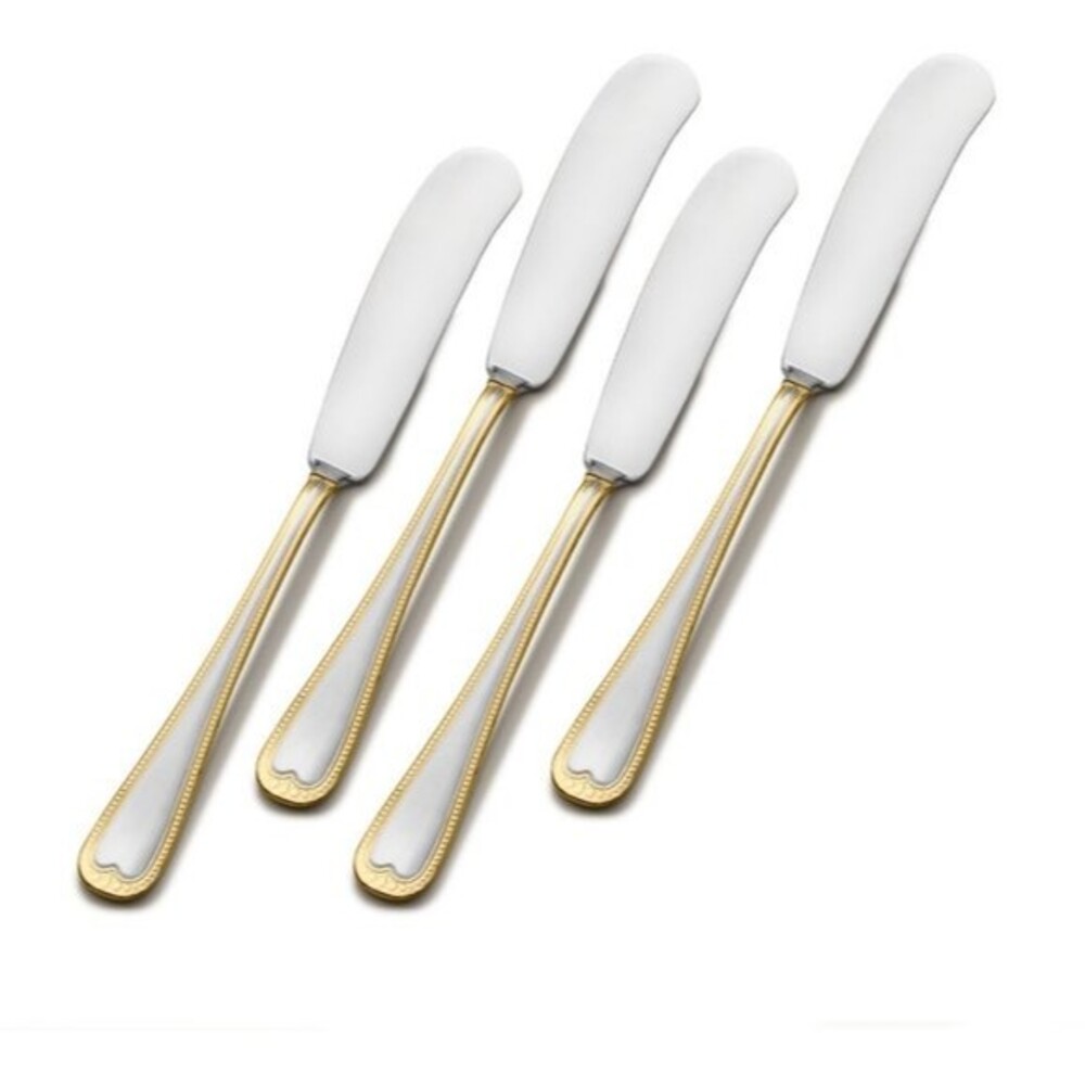 International | Set of 4 Gold & Steel Spreaders